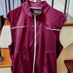 Pro Tour Men's Burgundy Full Zip Golf Vest, Sz  XL